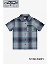 KS001 S/S PLAID : SKYBLUE-GREY